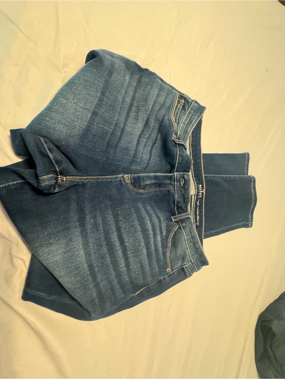 SOHO Jeans NY&Co High Waist Skinny - Women’s 10 Petite - Dark Wash. Like NEW - Picture 4 of 7